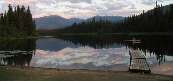 Image of lake with mountains in the background